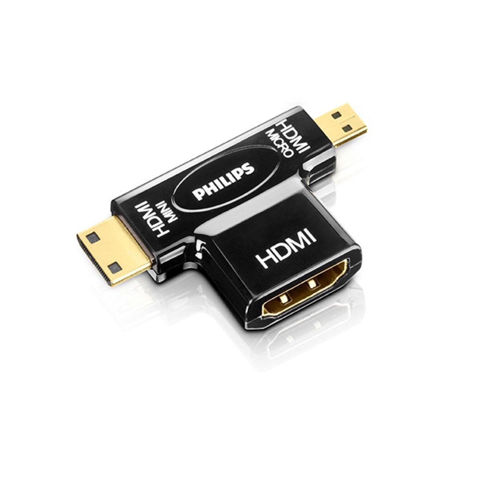 【PHILIPS飛利浦】 HDMI轉接器SWV2429W(HDMI(母)轉Micro/Mini HDMI)視訊線 公轉母