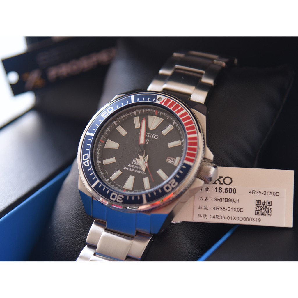 SEIKO 精工 SRPB99J1(4R35-01X0D) Prospex PADI 聯名限量武士系列潛水錶