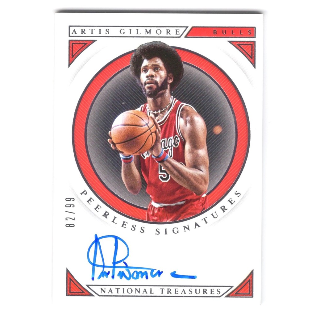 公牛名人堂傳奇巨星 Artis Gilmore 國寶National Treasures傳奇系列限量99張卡面簽名卡