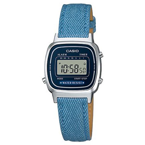 【CASIO】優雅質感時尚皮質電子腕錶-深藍(LA-670WL-2A2)正版宏崑公司貨