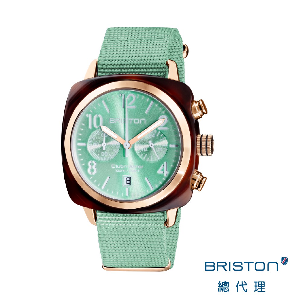 BRISTON 手工方糖錶 折射光感 薄荷綠 玫瑰金框 雙眼 方糖錶 玳瑁琥珀框 時尚百搭  女錶 手錶 男錶 6218
