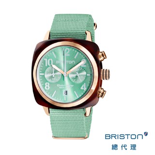 BRISTON 手工方糖錶 折射光感 薄荷綠 玫瑰金框 雙眼 方糖錶 玳瑁琥珀框 時尚百搭 女錶 手錶 男錶 6218