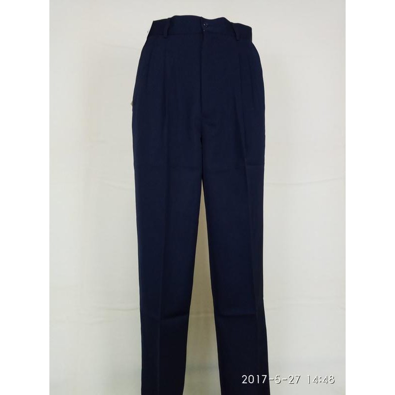 【平價服飾】越南製 台灣布料「0935-2男性西裝褲 工作褲 最大到46腰 工作人的最愛 免費修改 【打摺】【素面藍色】