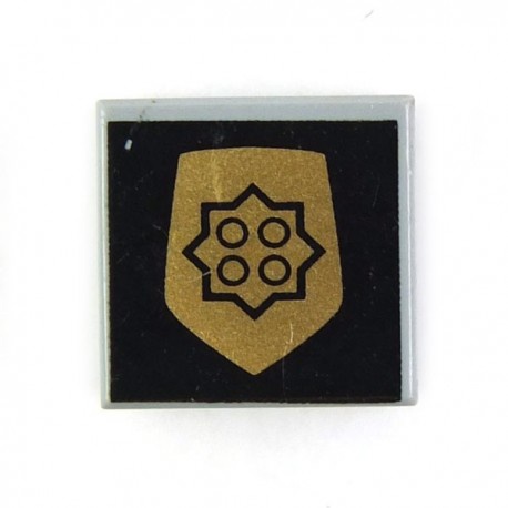 LEGO 樂高 淺灰色 1X1 印刷 警察 警徽 金色標誌 3070bpb006