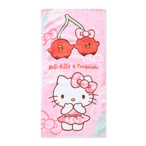 【三麗鷗Hello Kitty x toripicals】KT熱帶水果鳥 聯名 童巾 毛巾 透氣 吸水 純棉 洗臉 親膚
