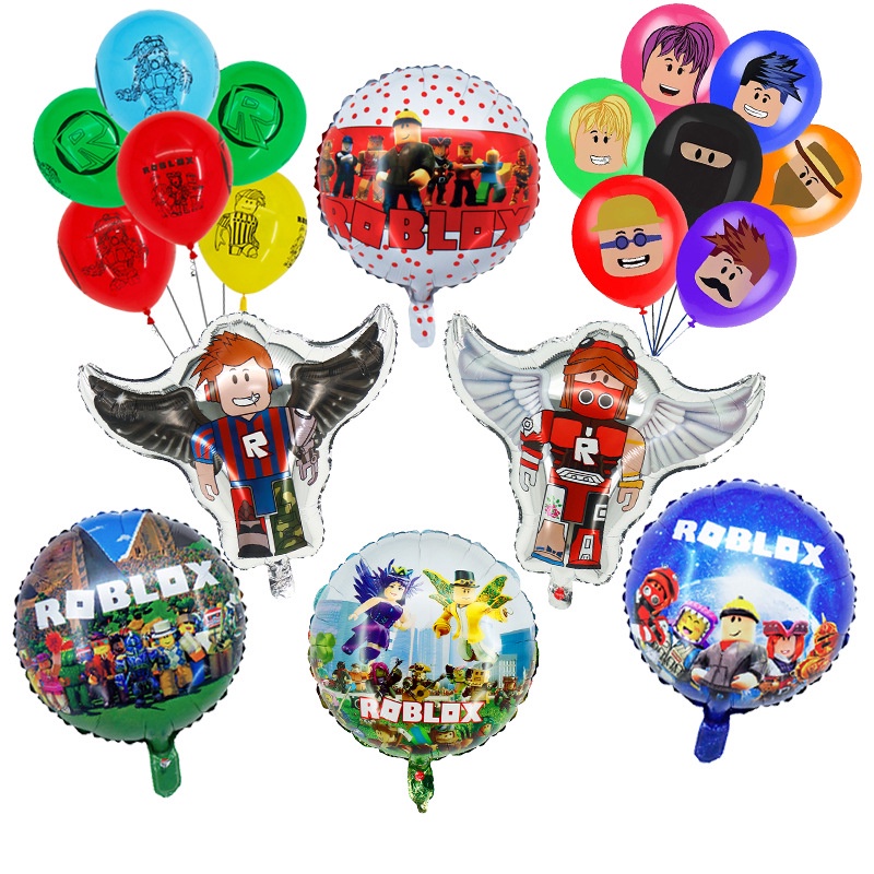 Robloxs Ballons Pixel 乳膠鋁箔氣球 Robloxed 遊戲主題生日快樂派對裝飾用品兒童成人男孩玩具
