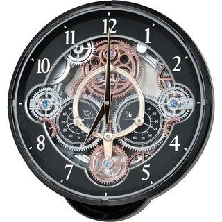 RHYTHM CLOCK 日本麗聲 鏤空齒輪溫濕度光控HI-FI音樂舞臺掛鐘 型號：4MH886WD02【神梭鐘錶】