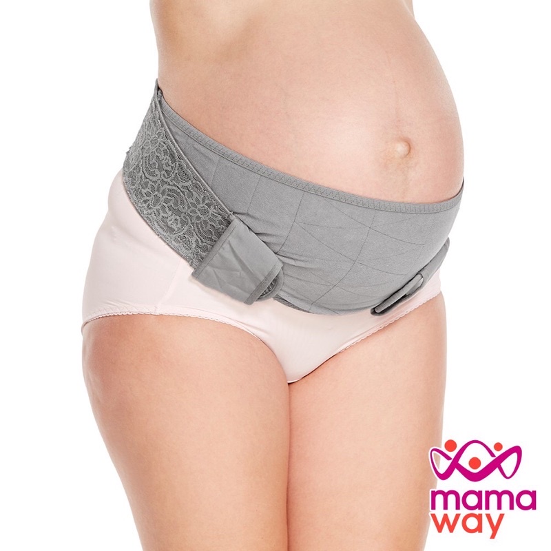 「二手賣出」MAMAWAY媽媽餵孕期蕾絲護膚機能托腹帶