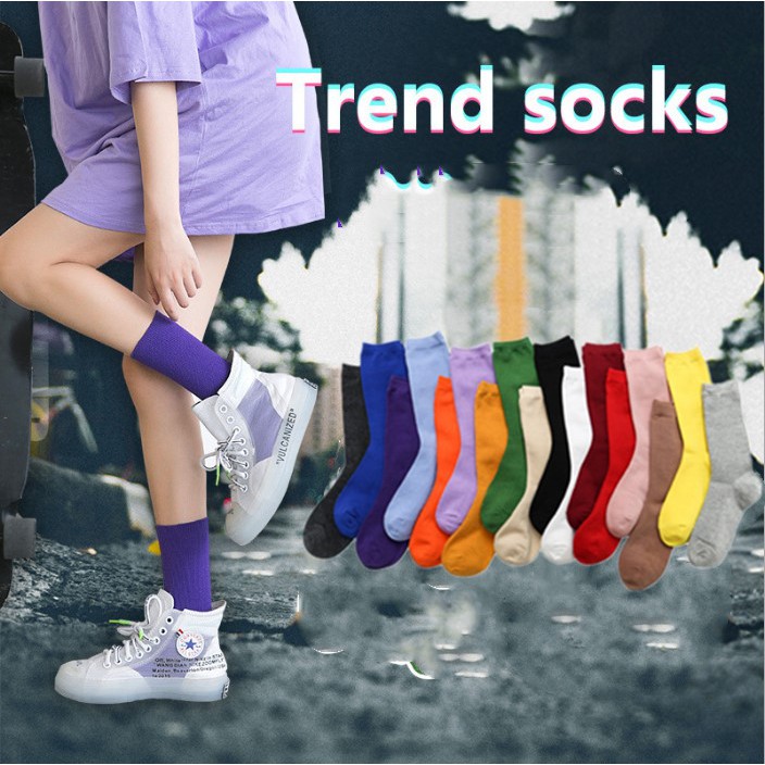 韓國新款堆堆襪 女士百搭棉襪 日系薄款純色堆堆襪 複古森系短靴襪套長筒襪子