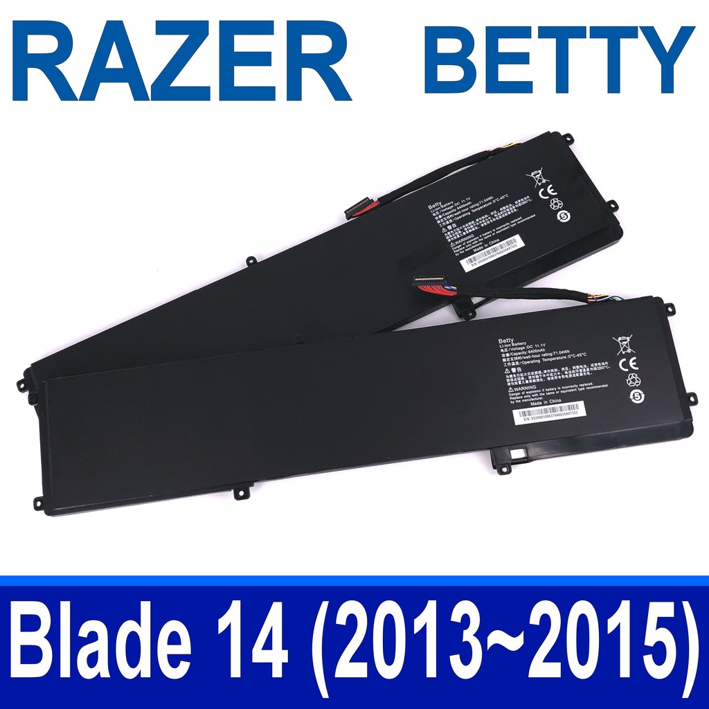 RAZER BETTY . 電池 Blade 14吋 2013~2015年 RZ09 0102 0116 0130 系列