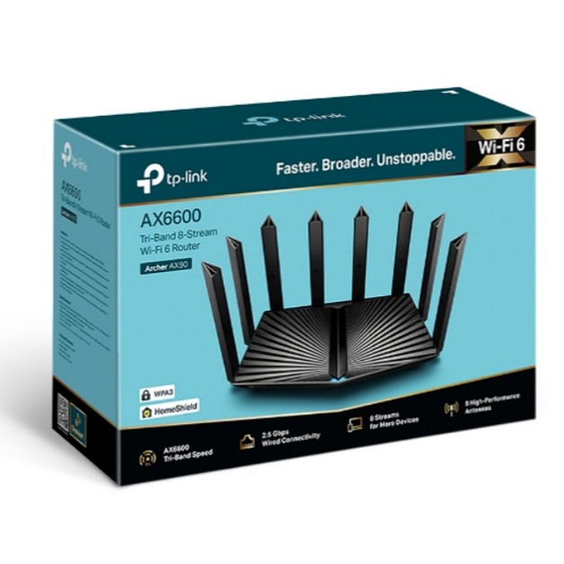 TP-LINK  Archer AX90 AX6600 三頻 Wi-Fi 6 路由器