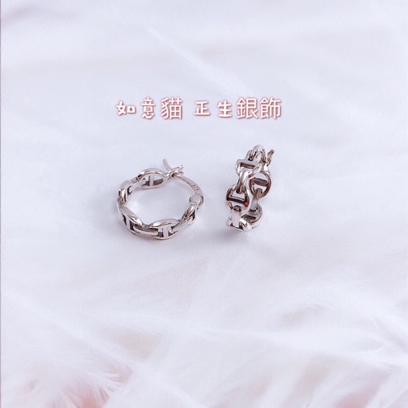 《現貨》香港銀飾代購 HK 豬鼻子耳環 耳扣 925純銀 正生耳環 如意貓