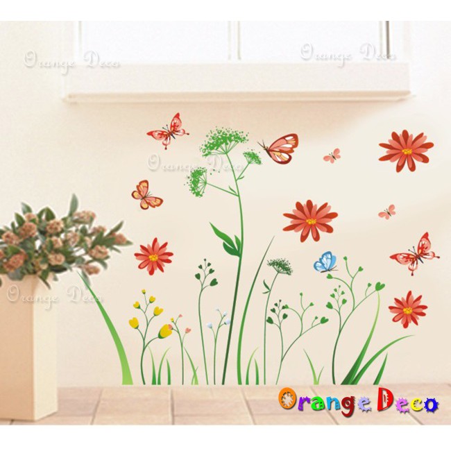 【橘果設計】浪漫花卉 壁貼 牆貼 壁紙 DIY組合裝飾佈置