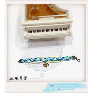 Panda手作館♡韓國絨編織手繩/客製英文名吊飾手鍊/手作頸鍊/手環/掛飾/3條免運