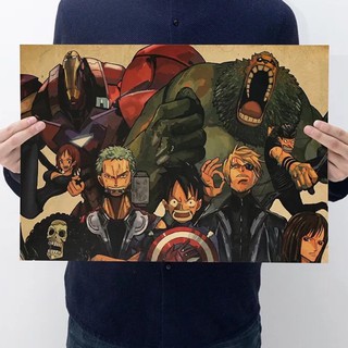 [現貨] 海賊王人物 復仇者聯盟版ONE PIECE 航海王 動漫 海報 復古牛皮紙 明星人物懷舊臥室宿舍客廳牆畫裝飾畫