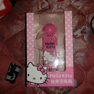正版 凱蒂貓 Hello Kitty 隨身涼風扇 內附頸掛繩 桃色款