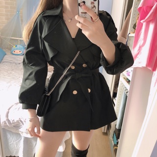 ♡(二手) 福爾摩斯的雙排扣風衣洋♡