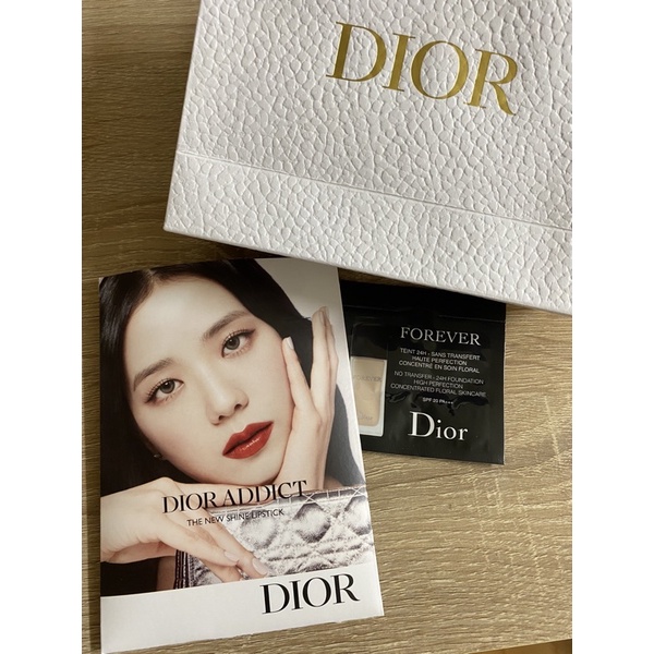 Dior 癮誘唇膏試色卡（4色）+粉底液#1N試用包附贈紙袋+乾洗手