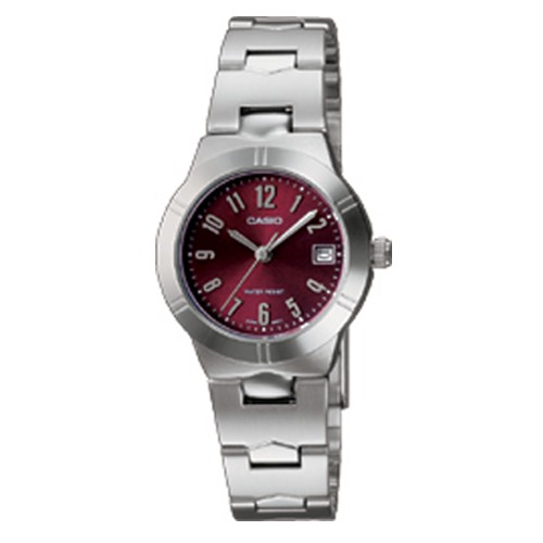 【CASIO】都會流行氣質腕錶-紅(LTP-1241D-4A2)正版宏崑公司貨