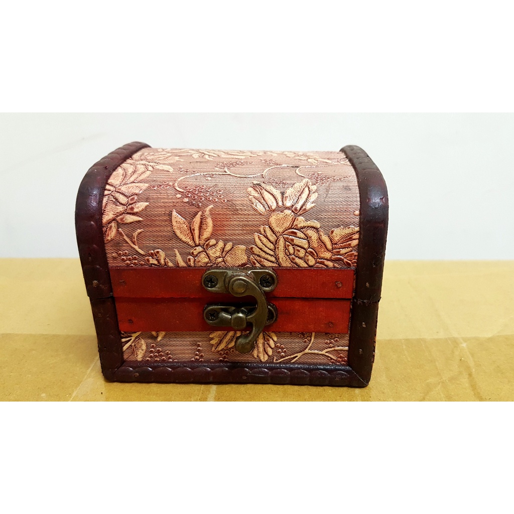 仿古木盒子 歐式復古首飾盒 7.5-11cm 珠寶收納盒 藏寶盒 珠寶箱 復古收納盒