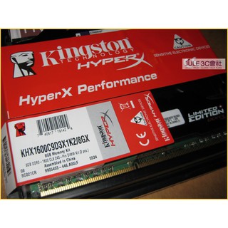 JULE 3C會社-金士頓 雙面 DDR3 1600 4G X2 共 8GB 8G XMP 全新/HyperX 記憶體