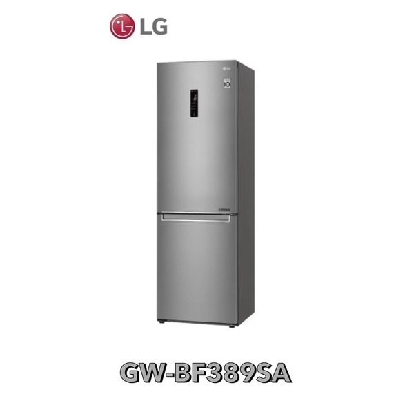 【LG 樂金】 343L WiFi直驅變頻雙門冰箱/晶鑽格紋銀 GW-BF389SA