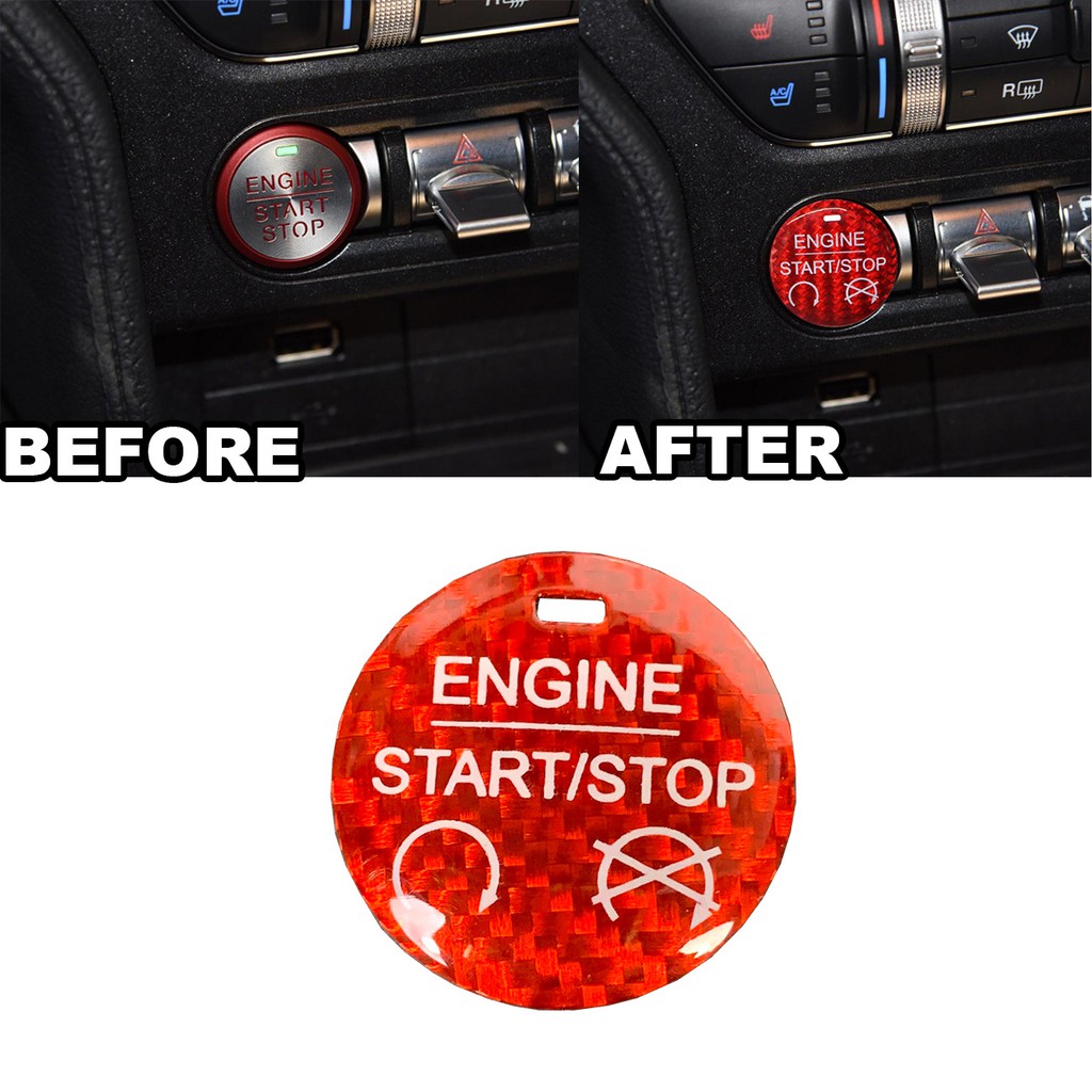 一鍵啟動 引擎啟閉鈕 按鍵 按鈕 ABS 點火開關  紅色款 適用 15-19 Mustang 野馬 [Ryan520]