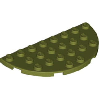 LEGO 樂高 22888 橄欖綠 深灰 半圓薄板 Circle Plate 4X8 6175000 6141856