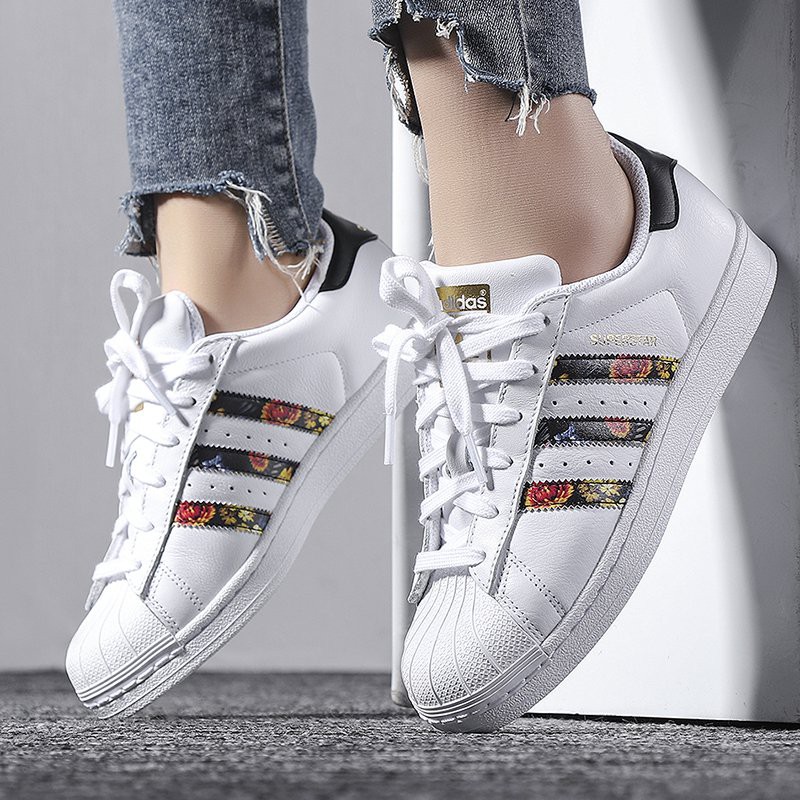 柯拔Adidas Originals SuperStar EF1480花卉貝殼鞋板鞋| 蝦皮購物