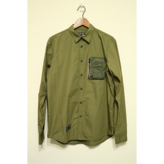 香港品牌  izzue army ma1 式樣口袋 軍綠色 襯衫