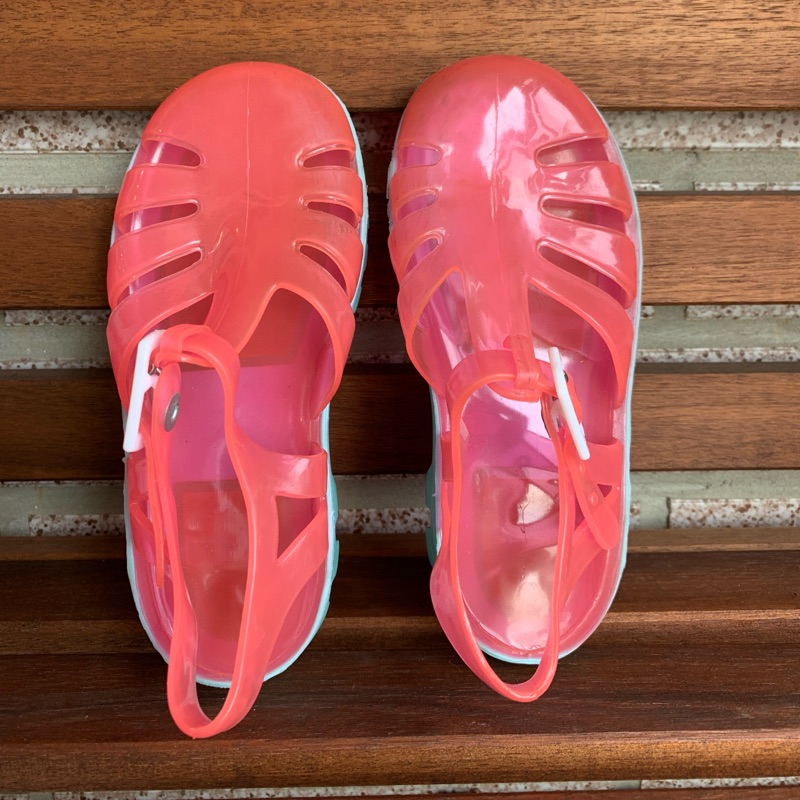 二手商品 英國製Project jelly juju 兒童繽紛果凍鞋 兒童涼鞋 兒童雨鞋
