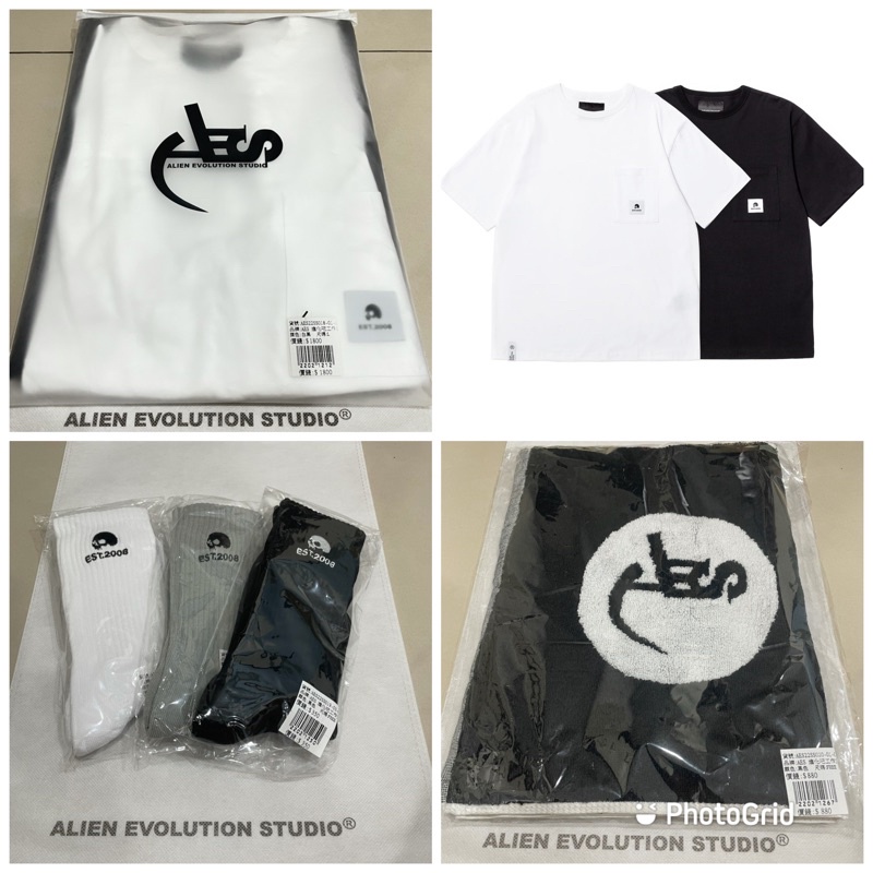 新品AES SKULL LOGO SOCKS、CLASSIC LOGO TOWEL、POCKET TEE SET