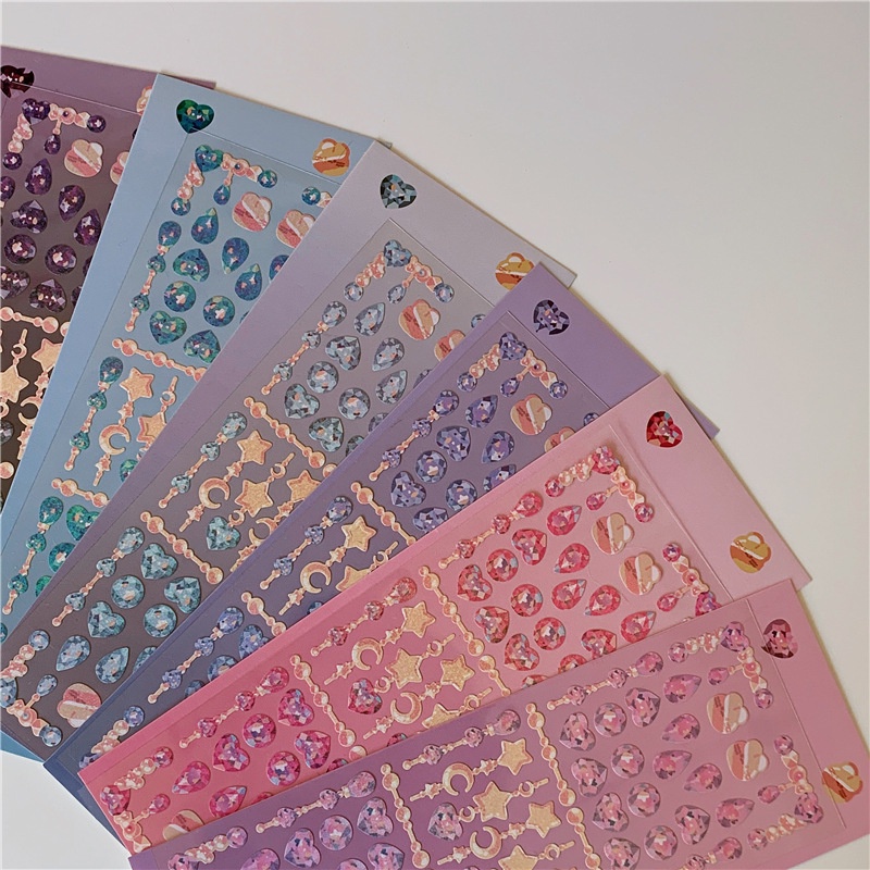 韓國貼紙 咕卡貼紙 吊墜串珠 閃閃亮片 鐳射貼紙 DIY追星小卡 裝飾素材手帳
