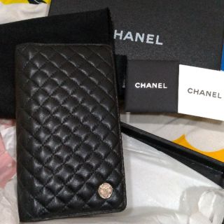 專櫃真品 Chanel 季節款Mini菱格 羊皮 對開 長夾