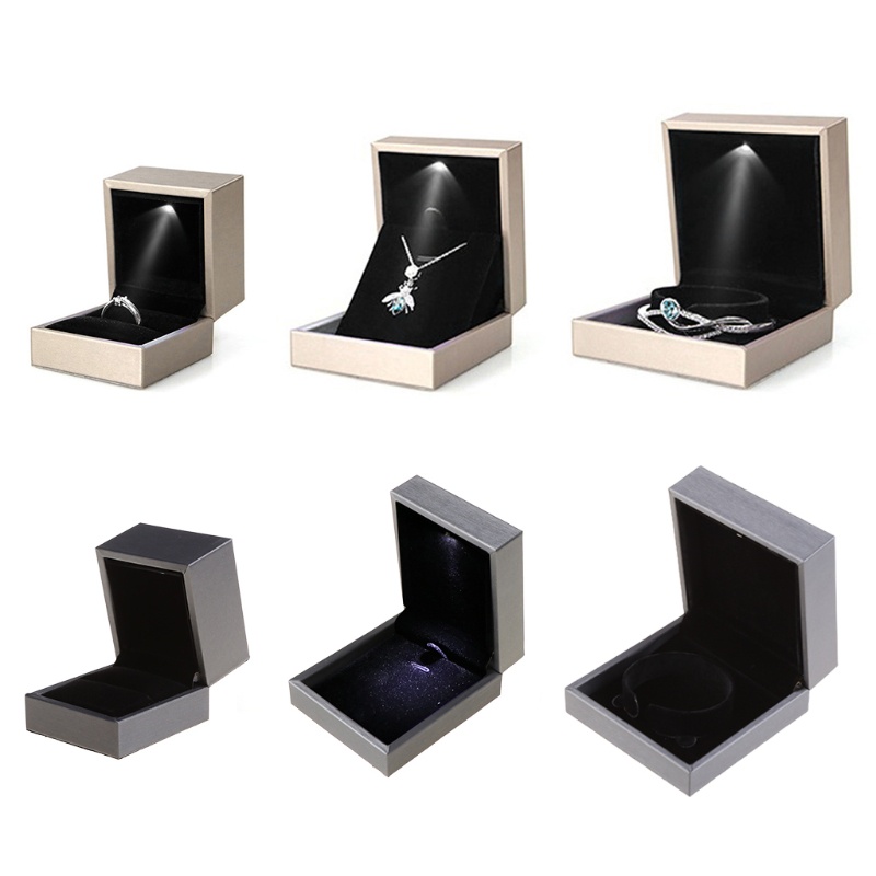 10mk LED 燈珠寶展示手鍊項鍊婚禮訂婚戒指盒收納盒支架