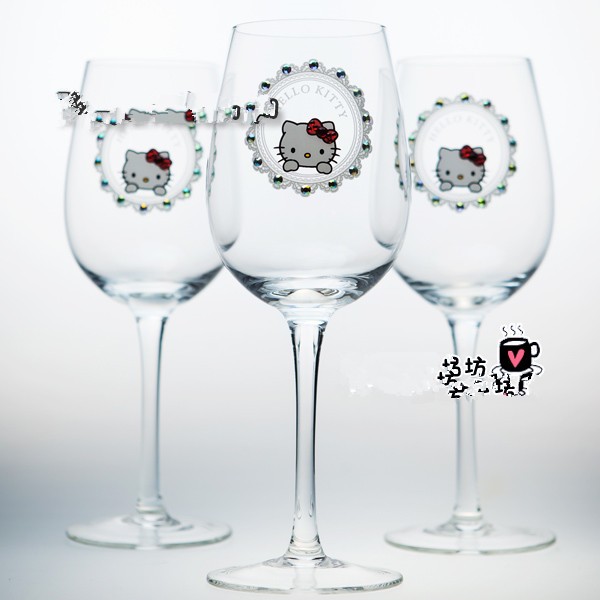 Hello Kitty 凱蒂貓玻璃杯紅酒杯水杯香檳杯高腳杯水晶杯