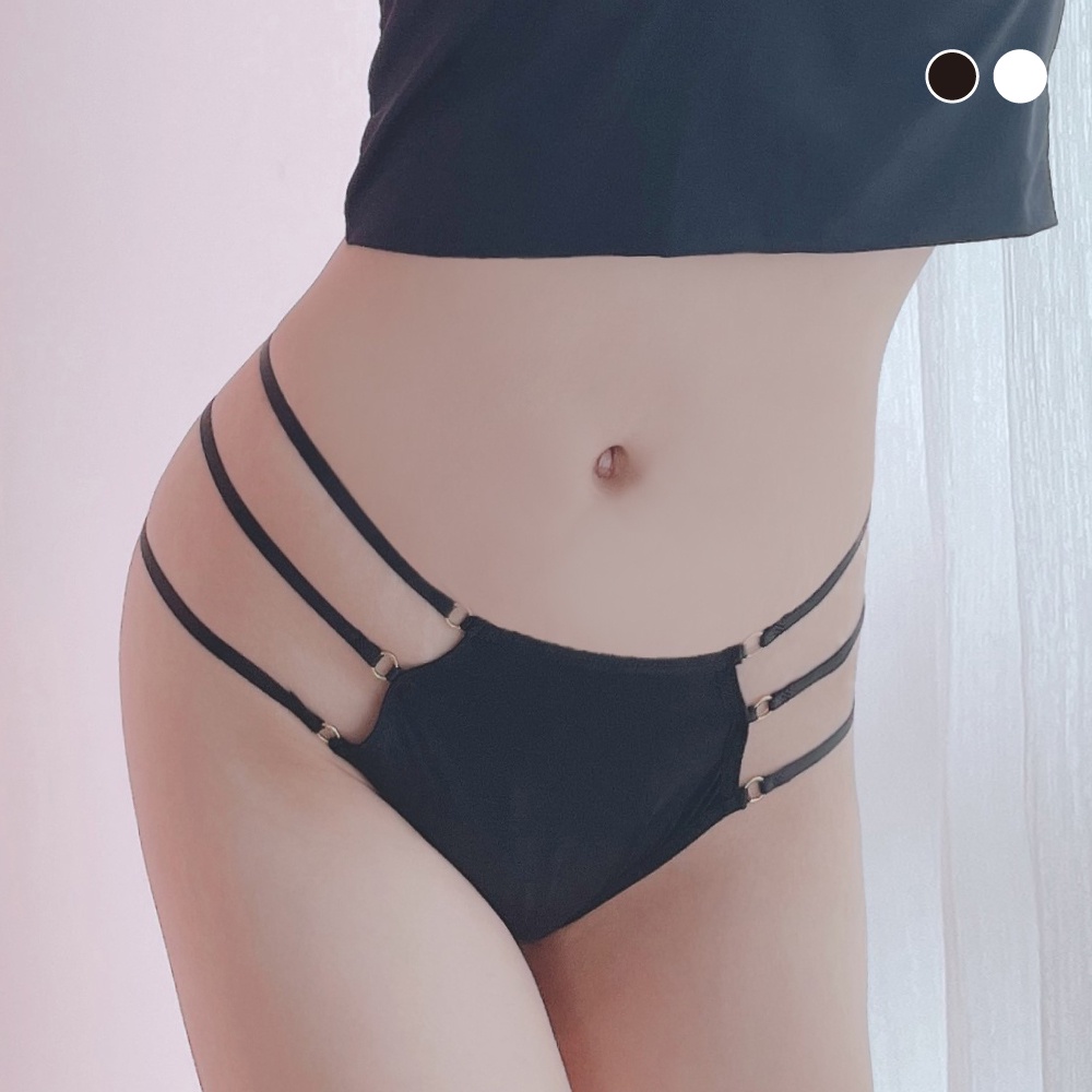 Mini Queen-內褲-深度溝通(2色)歐美簡約性感細線緞面三角褲