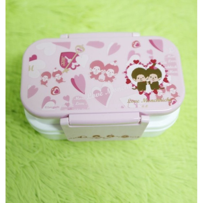 🌸Dona代購🌸現貨 日本正版 Monchhichi 夢奇奇愛心滿滿 雙層便當盒/餐盒 C69