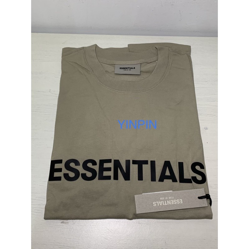 現貨 Essentials Fear of god Khaki Logo T-Shirt FOG 褐色 短T 帽T