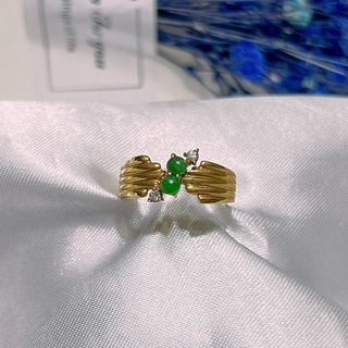［K金戒指］黃K金 玉 翡翠 鑽石戒指 生日禮物 情人節禮物 聖誕節禮物 母親節禮物 紀念禮物 求婚禮物 父親節禮物