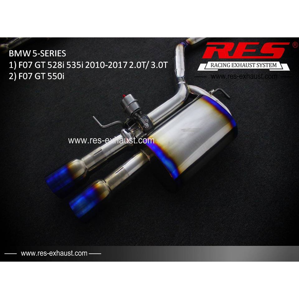 【RES排氣管】 BMW 5-Series F07 GT 不鏽鋼/鈦 當派 中尾段 電子閥門 JK總代理