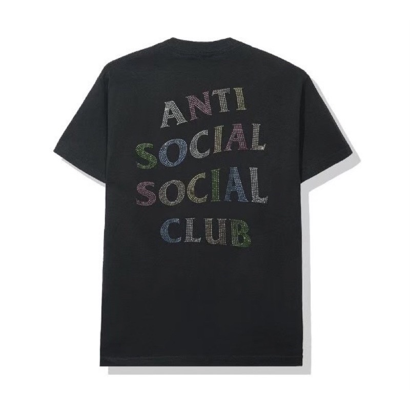 ANTI SOCIAL SOCIAL CLUB STUD #BELT WHITE 彩色 水鑽 短Tee