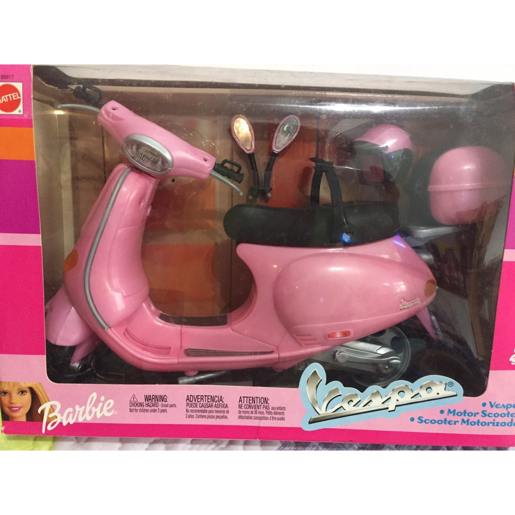 :PawsMojo: 【二手 】MATTEL Barbie x Vespa 芭比專用偉士牌復古摩托車