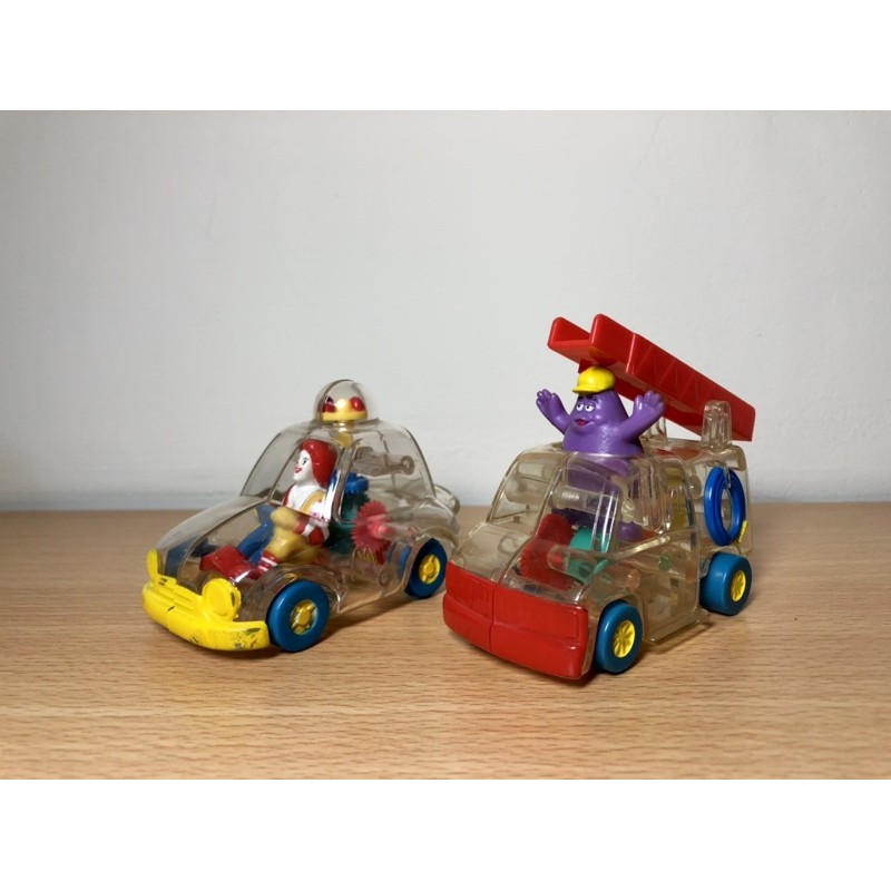 麥當勞早期玩具麥當勞叔叔奶昔大哥警車消防車特色透明齒輪車種老物絕版公仔收藏少見 蝦皮購物