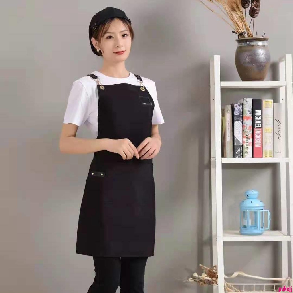 DAK-3C專營店-圍裙定制logo時尚女廚房咖啡店烤肉美甲奶茶店帆布耐磨工作服訂做
