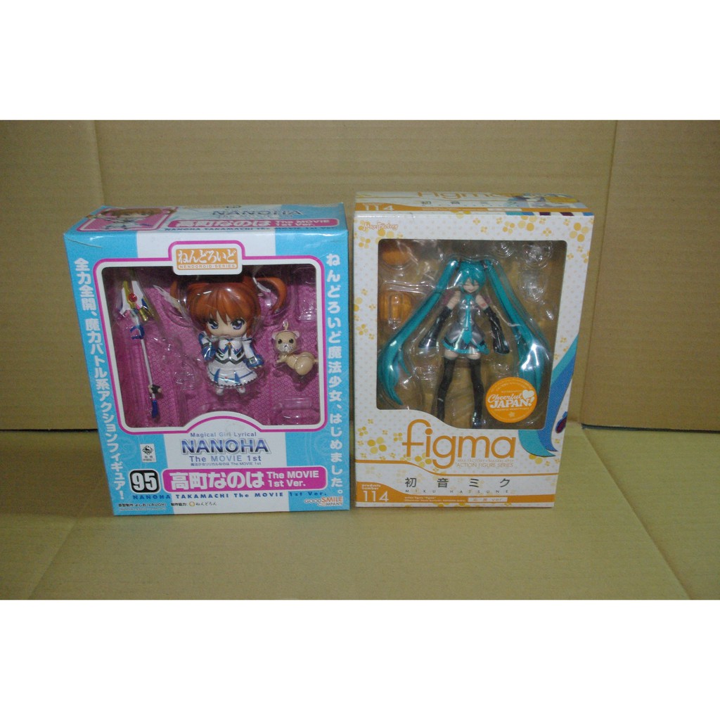 黏土人 95 魔法少女奈葉 菲特 Figma 114 初音未來 應援版 啦啦隊 彩球 旗子 麥克風