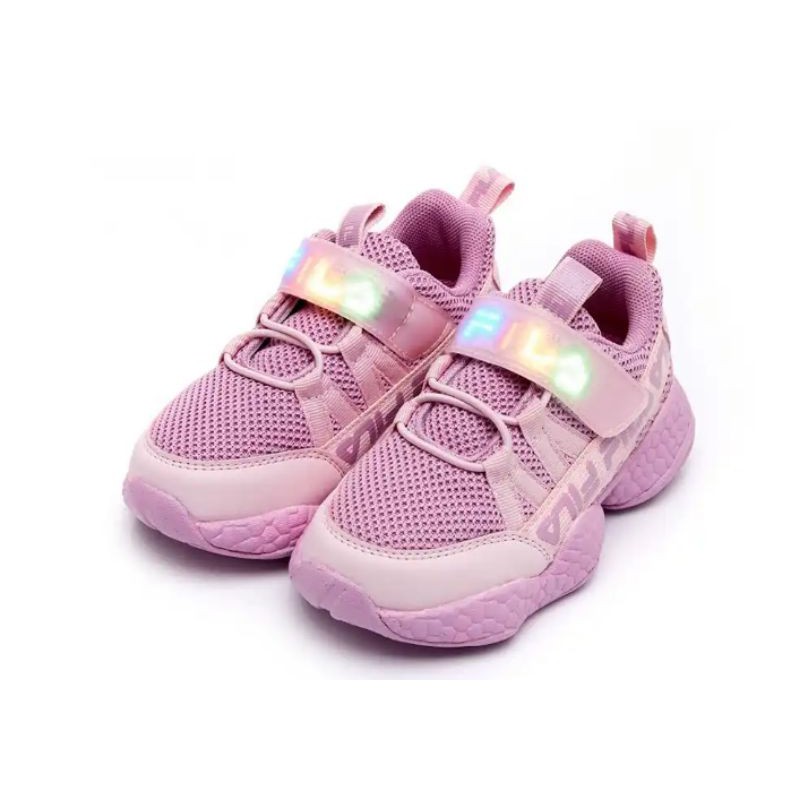 全新 Fila Kids 電燈鞋 粉紫