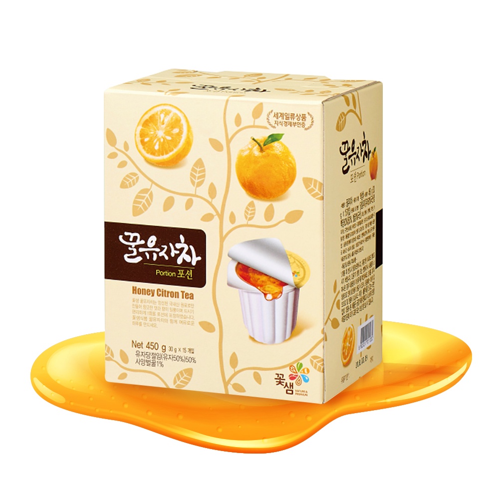 【韓味不二】韓國花泉 蜂蜜果醬 柚子茶球 (30g*15入/盒)25.5.08