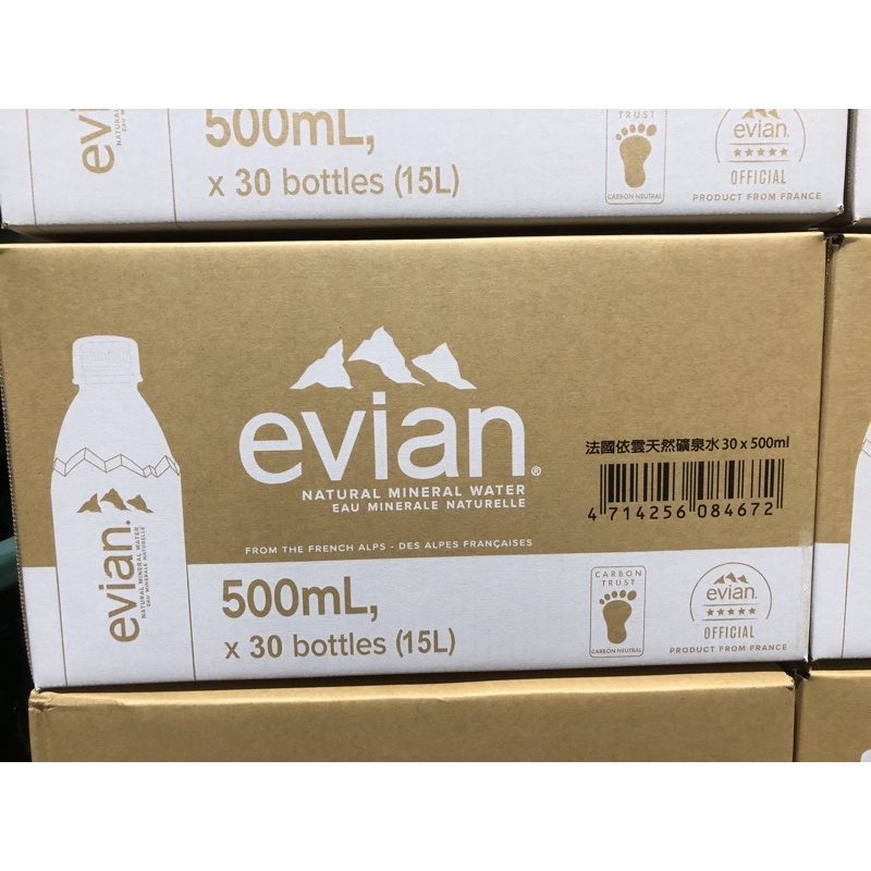 🛍好市多Costco 代購 (新包裝）EVIAN 法國天然礦泉水 500毫升*30入裝