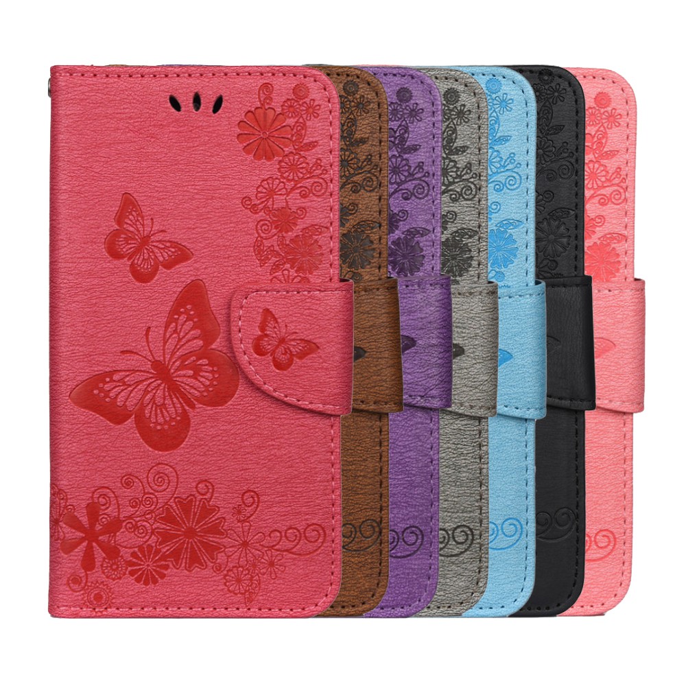 紅米 Note 7 8 Pro 皮革保護套蝴蝶造型花紋手機套書本皮套